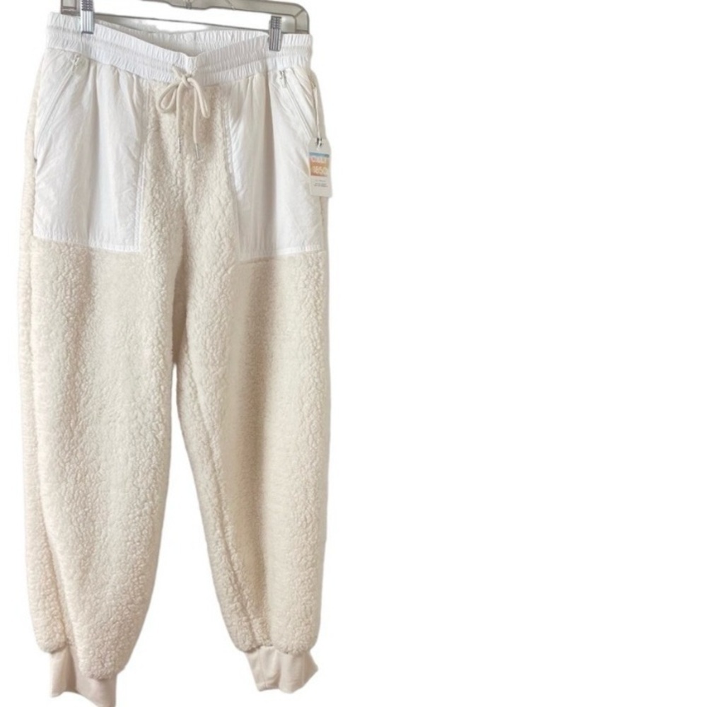 Cali 1850 Los Angeles Ivory Faux Fur Soft Winter Furry Sweatpants Sz L - Picture 11 of 12